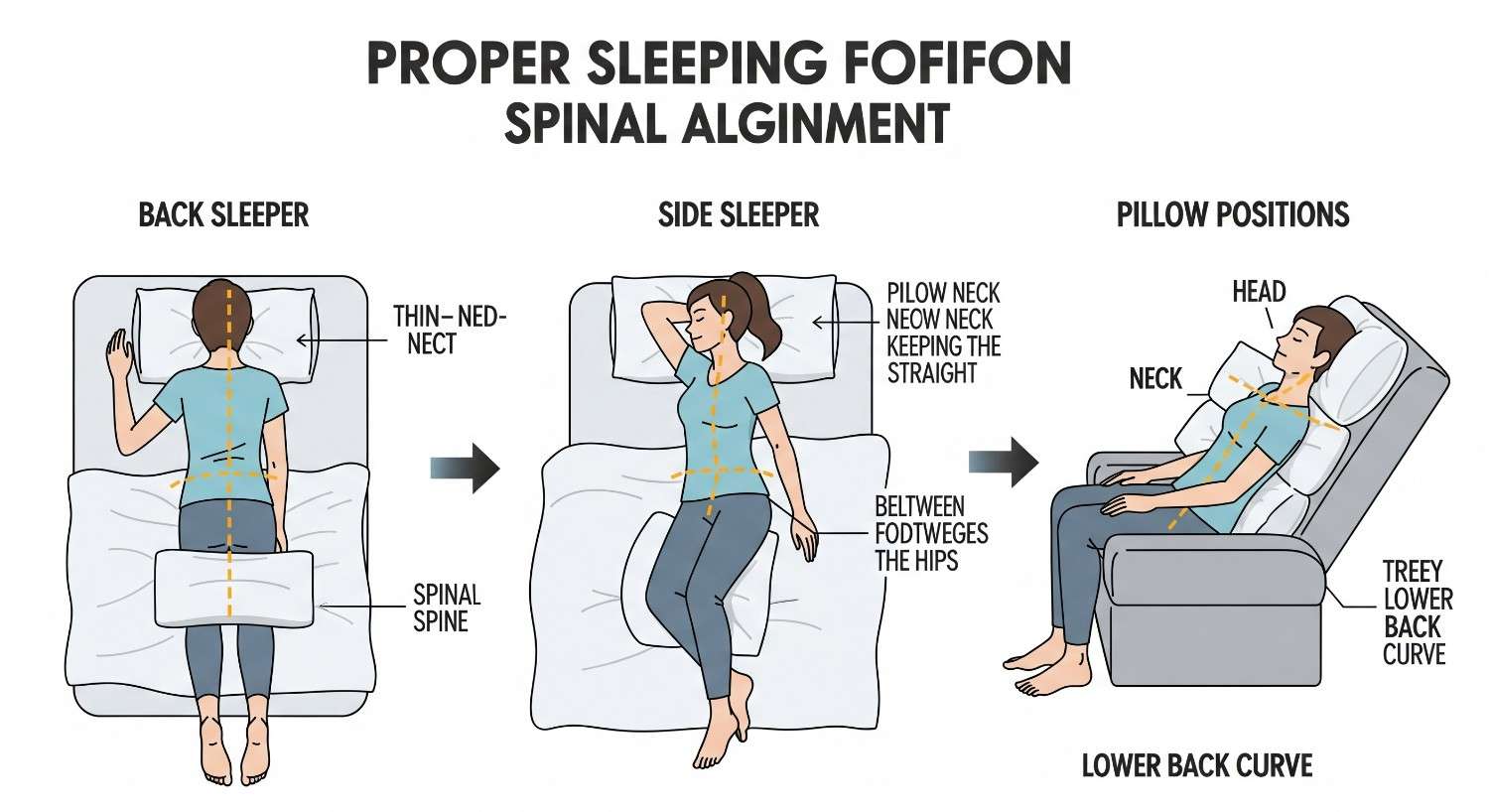 Optimal sleeping positions to prevent lower back pain and improve spinal alignment