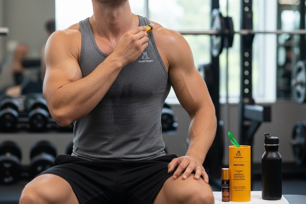 Post-workout recovery with RACYOIL™️ for athletes and fitness enthusiasts