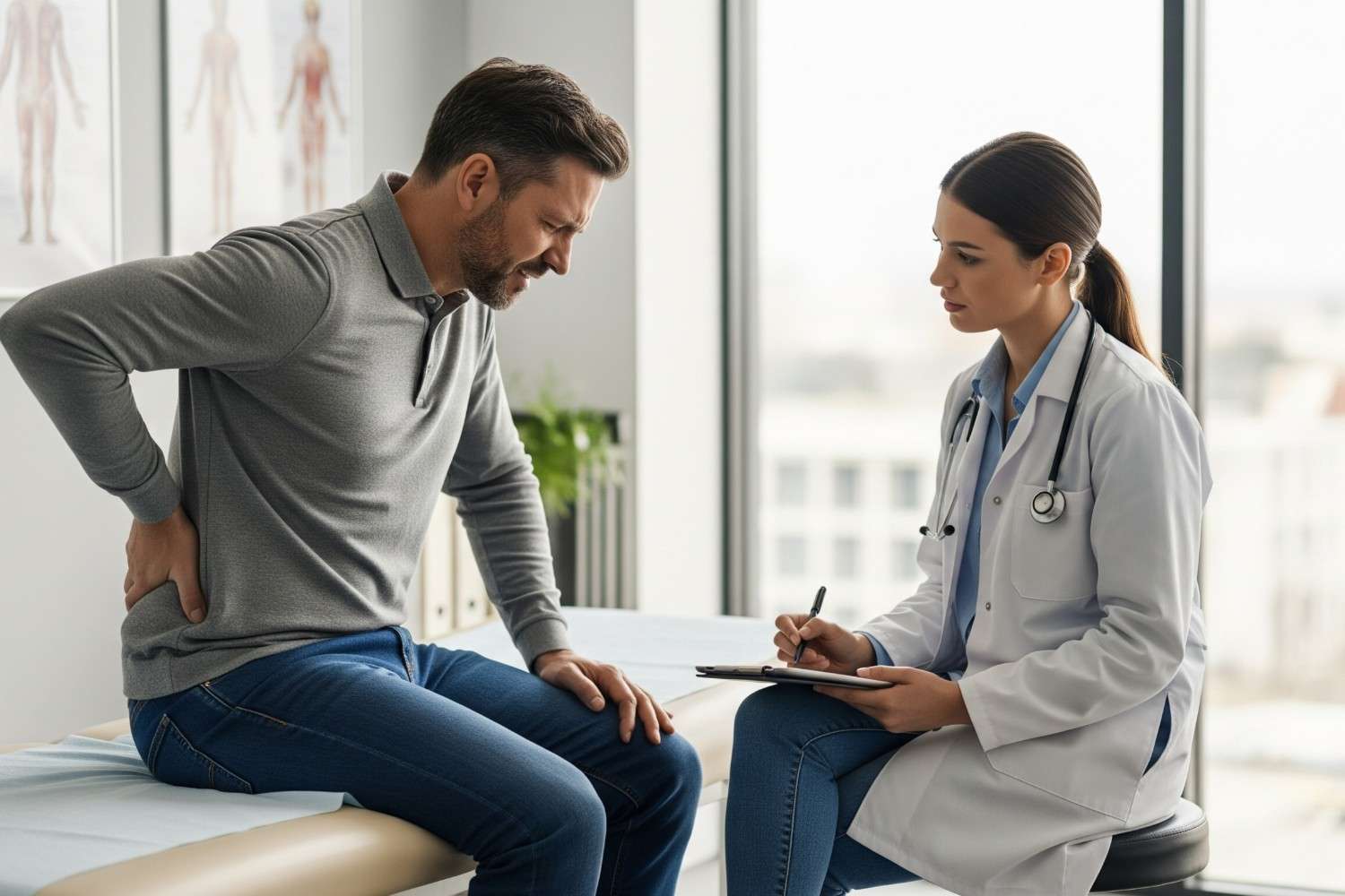 Professional consultation for persistent lower back pain evaluation and treatment