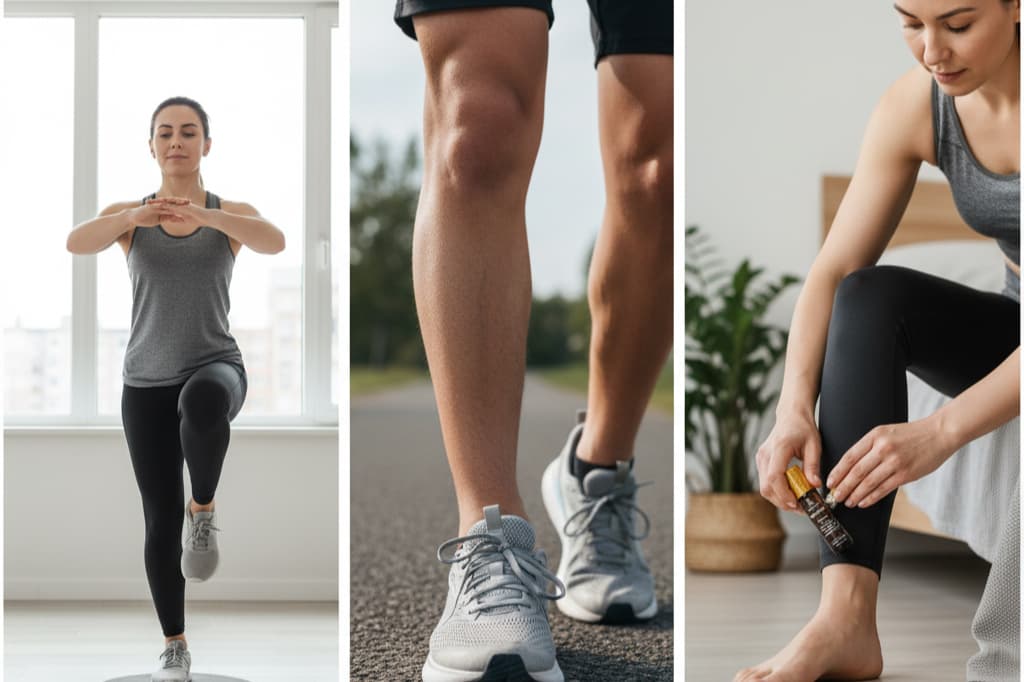 Ankle sprain prevention strategies including balance training, supportive footwear, and preventive RACYOIL™️ natural oil application for joint health.