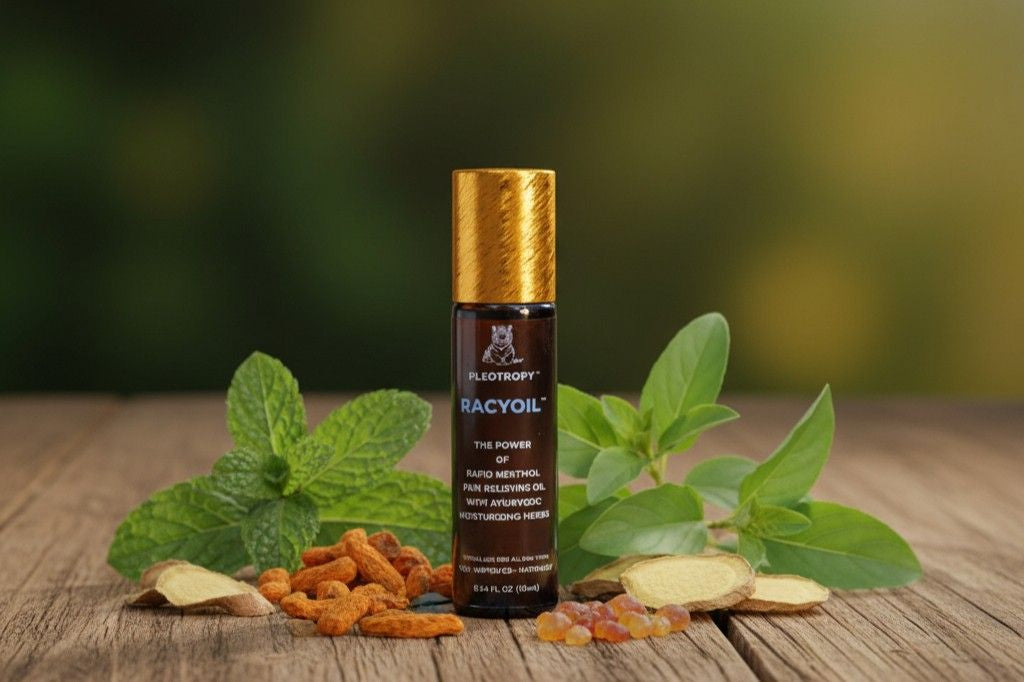 RACYOIL natural tennis elbow treatment oil with botanical healing ingredients