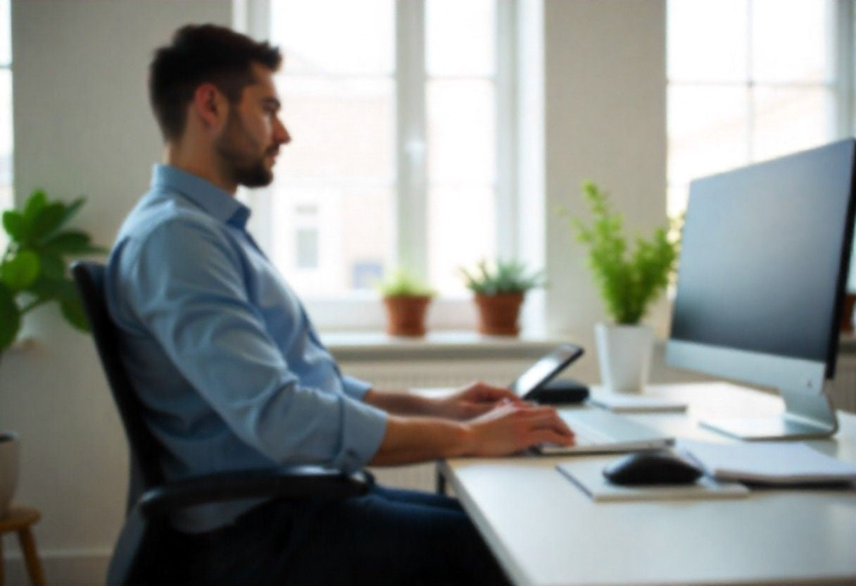 Proper ergonomic posture to reduce posture-related back pain while working