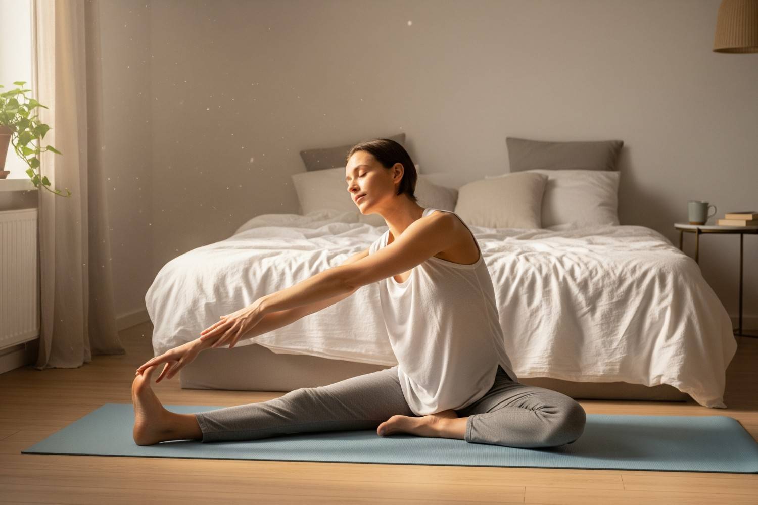 Evening stretching routine for chronic back pain relief and natural pain management