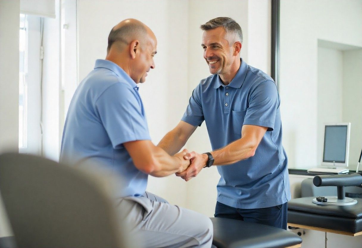 Professional physiotherapy session demonstrating pain management techniques