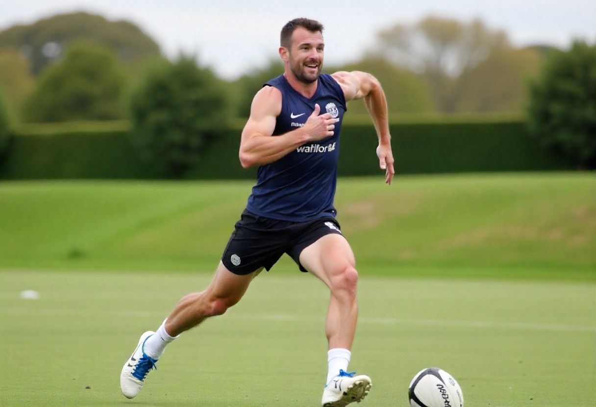 Confident athlete returning to sport after successful natural sports injury recovery with RACYOIL