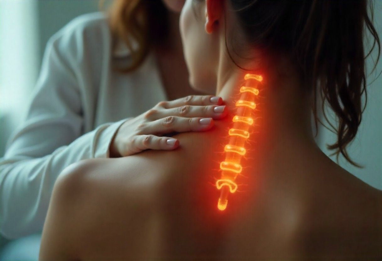 Person experiencing backbone pain seeking natural relief solutions