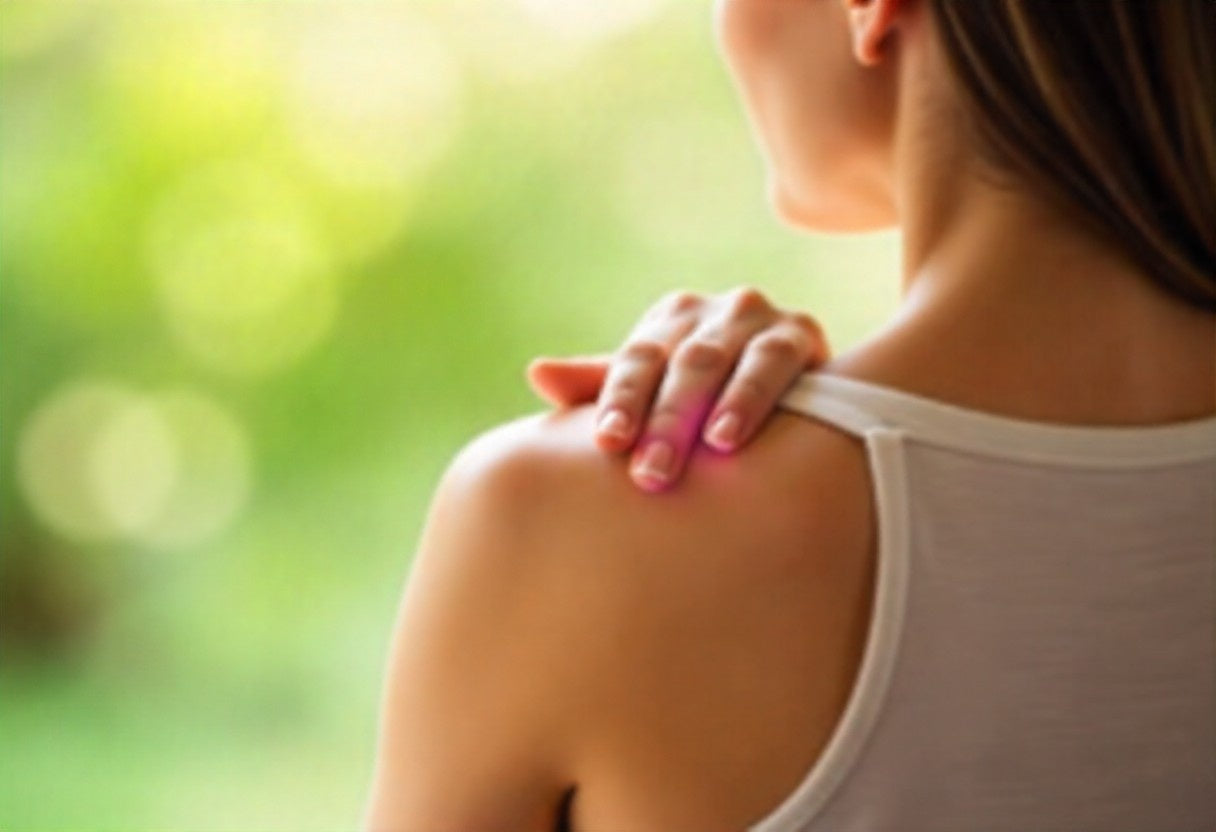 Natural pain relief oil being applied for muscle comfort and joint support