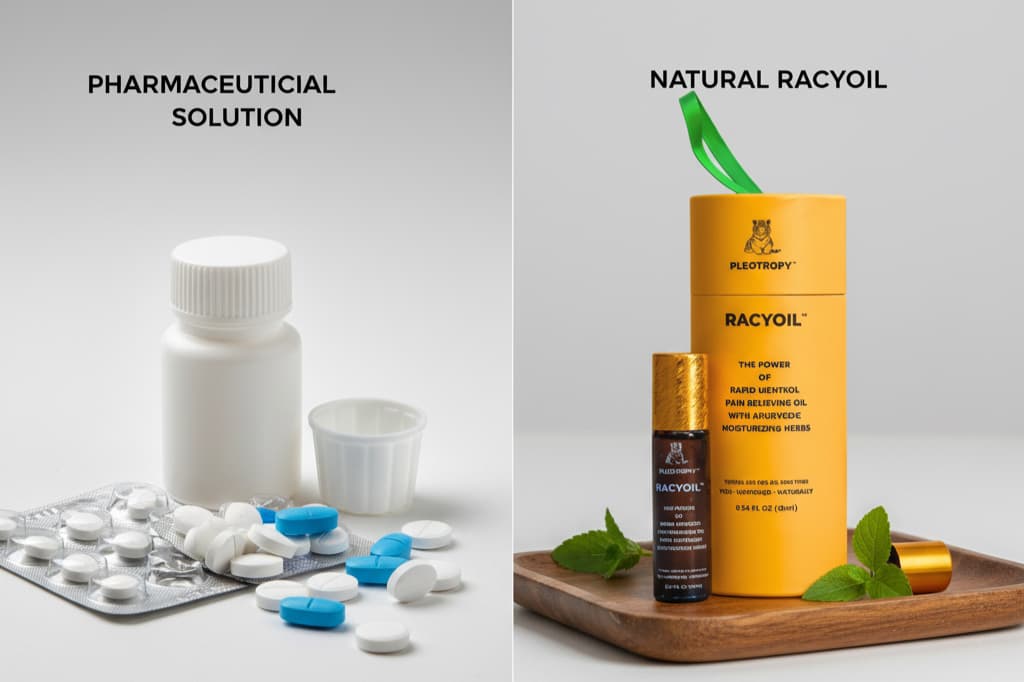 Natural shoulder injury treatment with RACYOIL versus conventional medication options