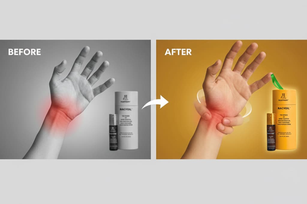 Wrist pain relief results showing improved joint flexibility after using hand pain oil treatment