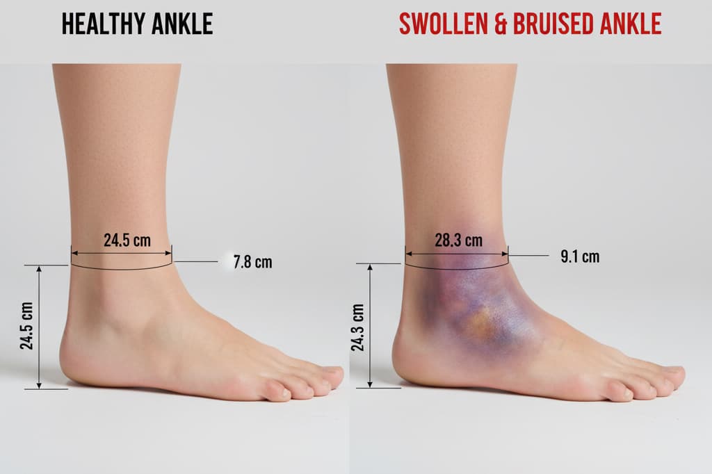 Ankle sprain symptoms requiring oil for ankle sprain recovery treatment