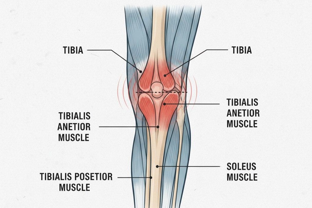 Shin splints pain location diagram highlighting tibial stress syndrome in runners