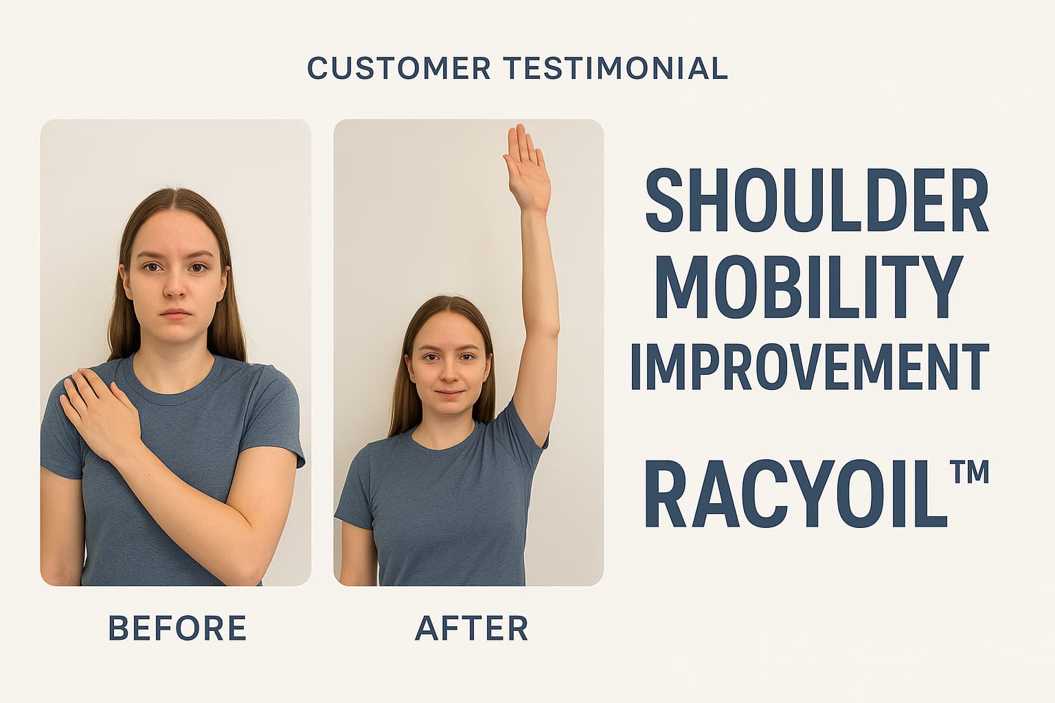 Real athlete results using RACYOIL for natural shoulder sports injury relief
