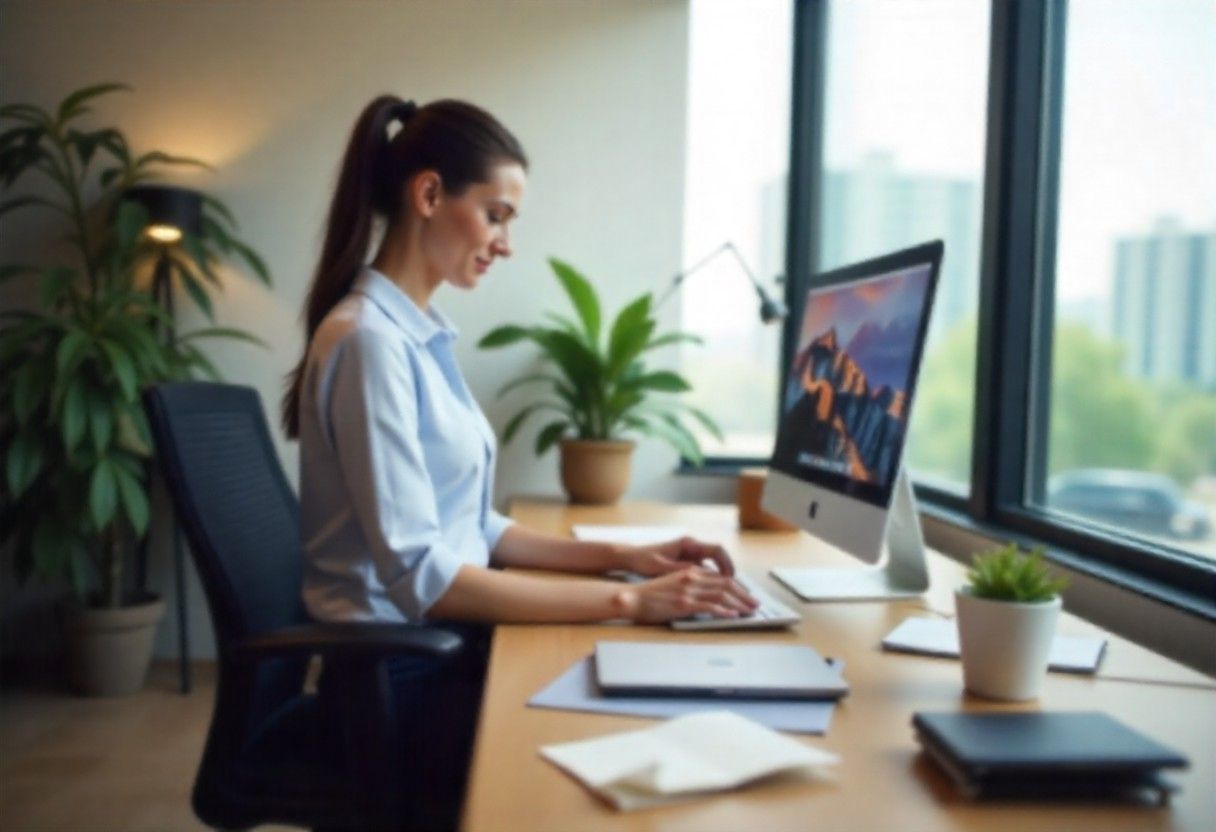 Ergonomic office setup to prevent workplace-related back pains