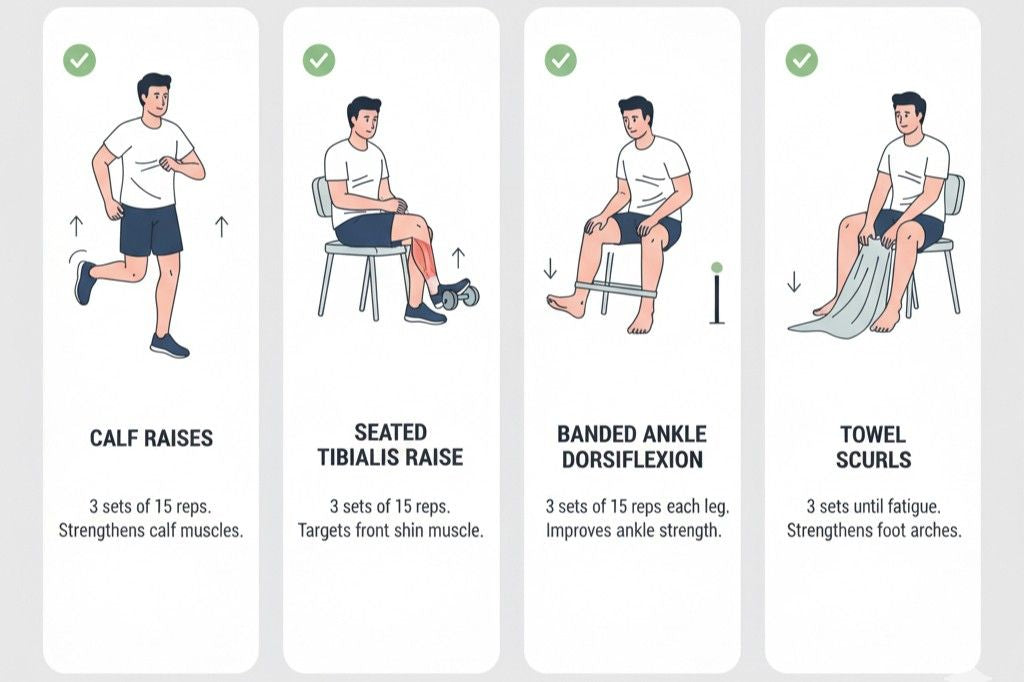 Strengthening exercises for natural shin splints prevention in runners