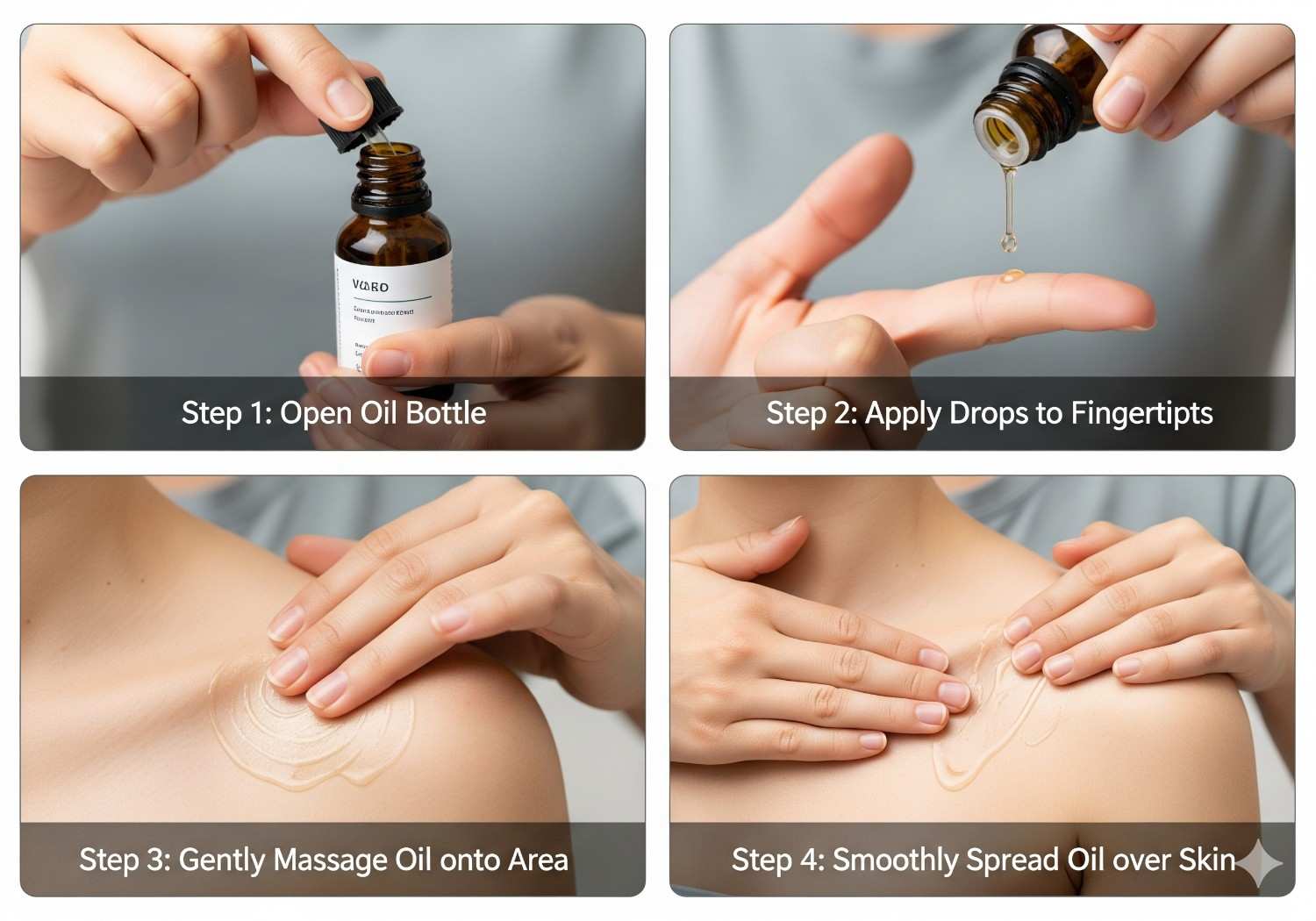 Demonstration of proper Racy Oils application technique for maximum pain relief