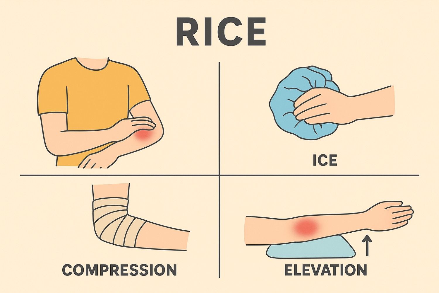 RICE method for tendonitis treatment combined with best natural oil for tendonitis application