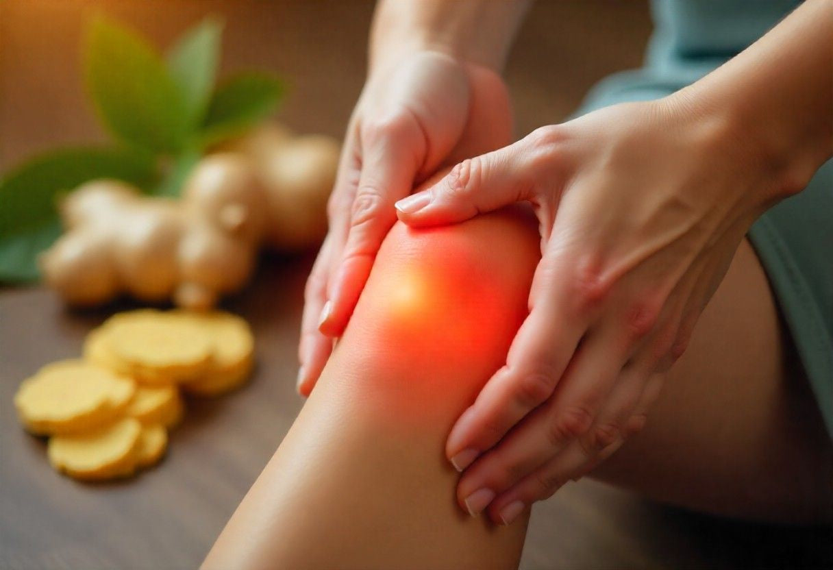 Professional pain relief oil massage for knee joint pain management and natural healing